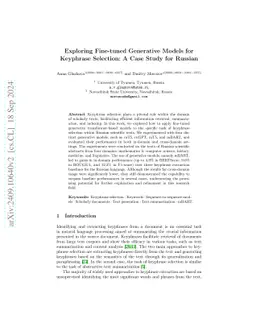Exploring Fine-tuned Generative Models for Keyphrase Selection: A Case
  Study for Russian