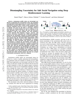 Disentangling Uncertainty for Safe Social Navigation using Deep Reinforcement Learning