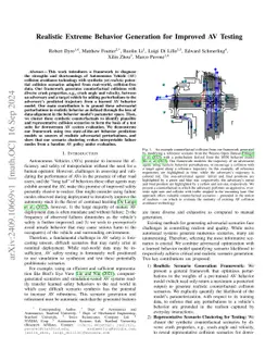 Realistic Extreme Behavior Generation for Improved AV Testing
