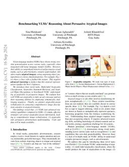 Benchmarking VLMs' Reasoning About Persuasive Atypical Images