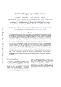 Depth from Coupled Optical Differentiation
