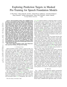 Exploring Prediction Targets in Masked Pre-Training for Speech Foundation Models