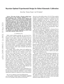Bayesian Optimal Experimental Design for Robot Kinematic Calibration