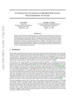 Contrastive Learning in Memristor-based Neuromorphic Systems