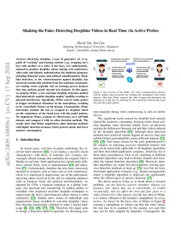Shaking the Fake: Detecting Deepfake Videos in Real Time via Active
  Probes