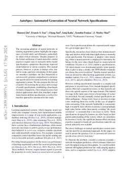 AutoSpec: Automated Generation of Neural Network Specifications