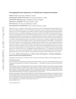 Leveraging Reviewer Experience in Code Review Comment Generation