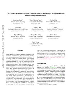 CUNSB-RFIE: Context-aware Unpaired Neural Schr"{o}dinger Bridge in
  Retinal Fundus Image Enhancement