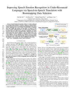 Improving Speech Emotion Recognition in Under-Resourced Languages via Speech-to-Speech Translation with Bootstrapping Data Selection