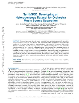 SynthSOD: Developing an Heterogeneous Dataset for Orchestra Music Source
  Separation