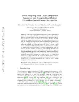 Down-Sampling Inter-Layer Adapter for Parameter and Computation
  Efficient Ultra-Fine-Grained Image Recognition
