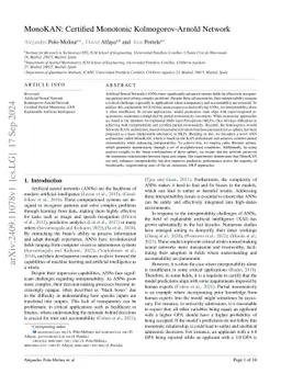 MonoKAN: Certified Monotonic Kolmogorov-Arnold Network