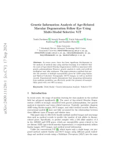 Genetic Information Analysis of Age-Related Macular Degeneration Fellow
  Eye Using Multi-Modal Selective ViT