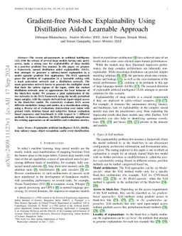 Gradient-free Post-hoc Explainability Using Distillation Aided Learnable
  Approach