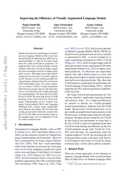 Improving the Efficiency of Visually Augmented Language Models