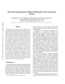 Video Token Sparsification for Efficient Multimodal LLMs in Autonomous
  Driving