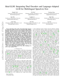 Ideal-LLM: Integrating Dual Encoders and Language-Adapted LLM for
  Multilingual Speech-to-Text