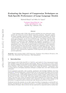 Evaluating the Impact of Compression Techniques on Task-Specific
  Performance of Large Language Models