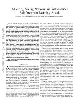 Attacking Slicing Network via Side-channel Reinforcement Learning Attack