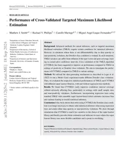Performance of Cross-Validated Targeted Maximum Likelihood Estimation