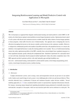 Integrating Reinforcement Learning and Model Predictive Control with Applications to Microgrids