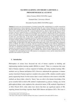 Machine Learning and Theory Ladenness -- A Phenomenological Account