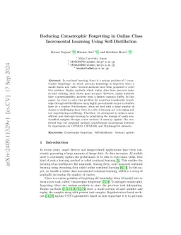 Reducing Catastrophic Forgetting in Online Class Incremental Learning
  Using Self-Distillation