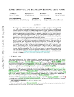 SOAP: Improving and Stabilizing Shampoo using Adam