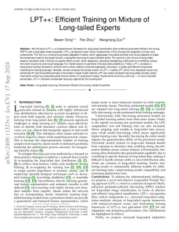 LPT++: Efficient Training on Mixture of Long-tailed Experts