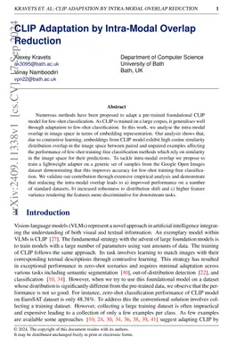 CLIP Adaptation by Intra-modal Overlap Reduction