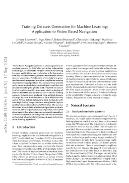 Training Datasets Generation for Machine Learning: Application to Vision
  Based Navigation