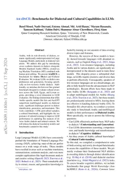 AraDiCE: Benchmarks for Dialectal and Cultural Capabilities in LLMs