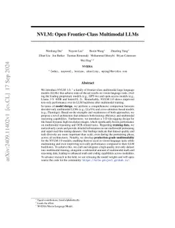 NVLM: Open Frontier-Class Multimodal LLMs