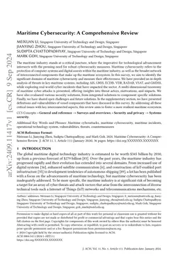 Maritime Cybersecurity: A Comprehensive Review