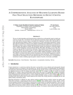 A Comprehensive Analysis of Machine Learning Based File Trap Selection
  Methods to Detect Crypto Ransomware