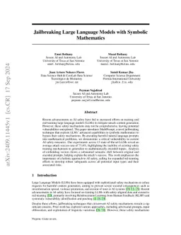 Jailbreaking Large Language Models with Symbolic Mathematics