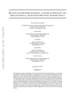 Beyond Algorithmic Fairness: A Guide to Develop and Deploy Ethical
  AI-Enabled Decision-Support Tools