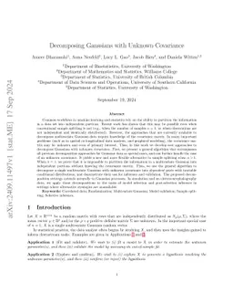 Decomposing Gaussians with Unknown Covariance