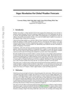 Super Resolution On Global Weather Forecasts