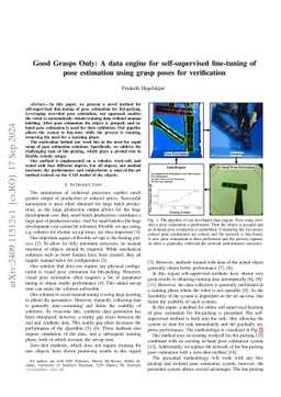 Good Grasps Only: A data engine for self-supervised fine-tuning of pose
  estimation using grasp poses for verification