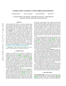 Mamba Fusion: Learning Actions Through Questioning