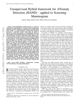 Unsupervised Hybrid framework for ANomaly Detection (HAND) -- applied to
  Screening Mammogram