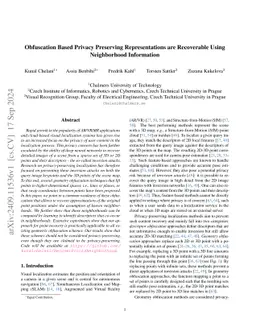 Obfuscation Based Privacy Preserving Representations are Recoverable Using Neighborhood Information
