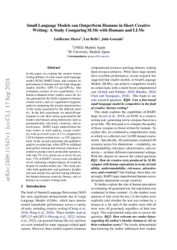 Small Language Models can Outperform Humans in Short Creative Writing: A Study Comparing SLMs with Humans and LLMs