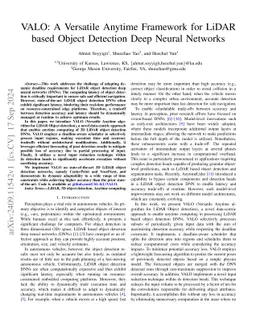 VALO: A Versatile Anytime Framework for LiDAR-based Object Detection
  Deep Neural Networks