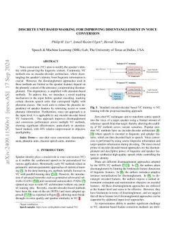 Discrete Unit based Masking for Improving Disentanglement in Voice
  Conversion