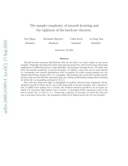 The Sample Complexity of Smooth Boosting and the Tightness of the
  Hardcore Theorem