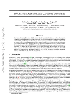 Multimodal Generalized Category Discovery