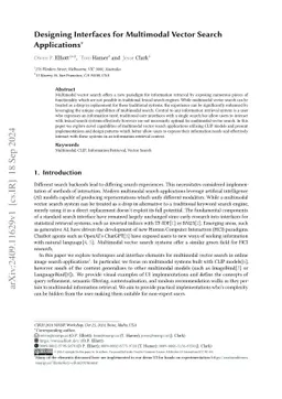 Designing Interfaces for Multimodal Vector Search Applications