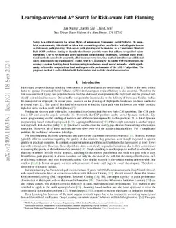 Learning-accelerated A* Search for Risk-aware Path Planning